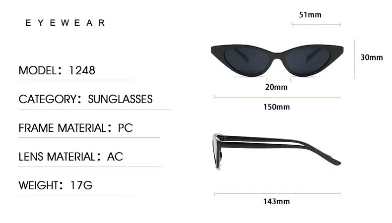 Cat-eye Small Frame Sunglasses Female Jelly-colored INS Fashion Glasses Wear and Put on Street Photography Sunglasses