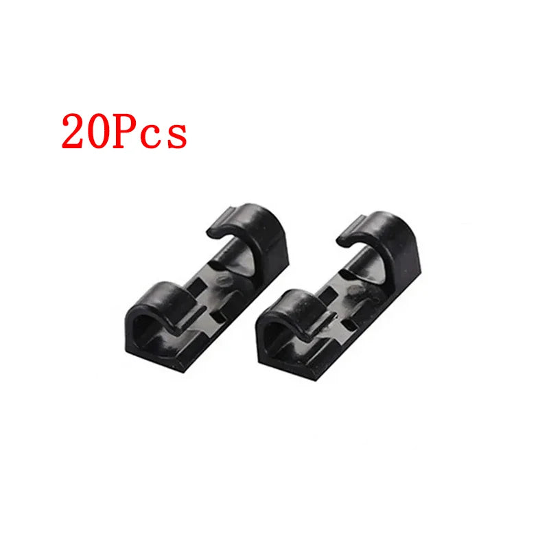 20Pcs Cable Organizer Clips Cable Management Desktop & Workstation ABS Wire Manager Cord Holder USB Data Line Bobbin Winder