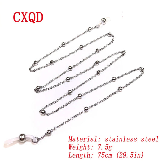 Stainless Steel Gold Silver Color Glasses Bead Chains for Women Sunglasses Strap Eyewear Accessories Cord Hang Masks Gift