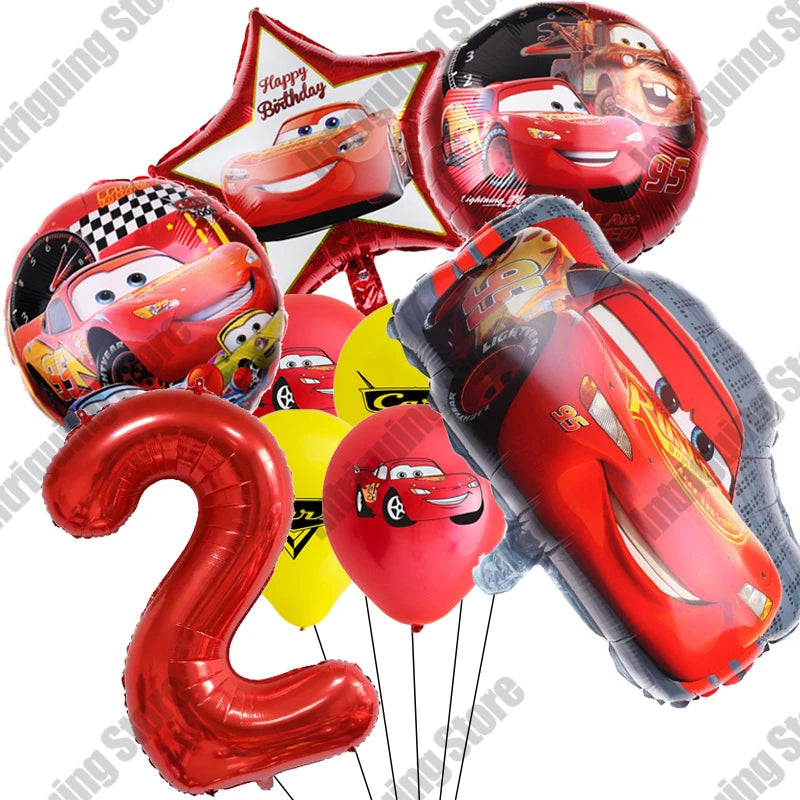 Disney Cars Lightning McQueen 32" Number Balloon Set   Baby Shower Supplies Birthday Party Decorations Kids Toy Gifts Air Globos