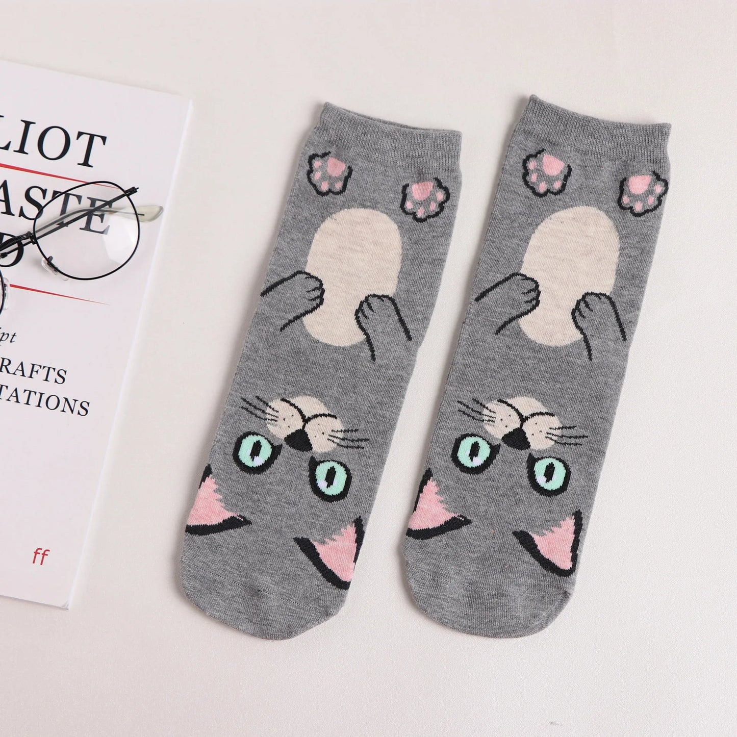 25 Patterns Korea Japan Fashion Funny Cartoon Lovely Cats Happy Socks Women Girls Casual Streetwear Cute Dress Sox Spring Summer
