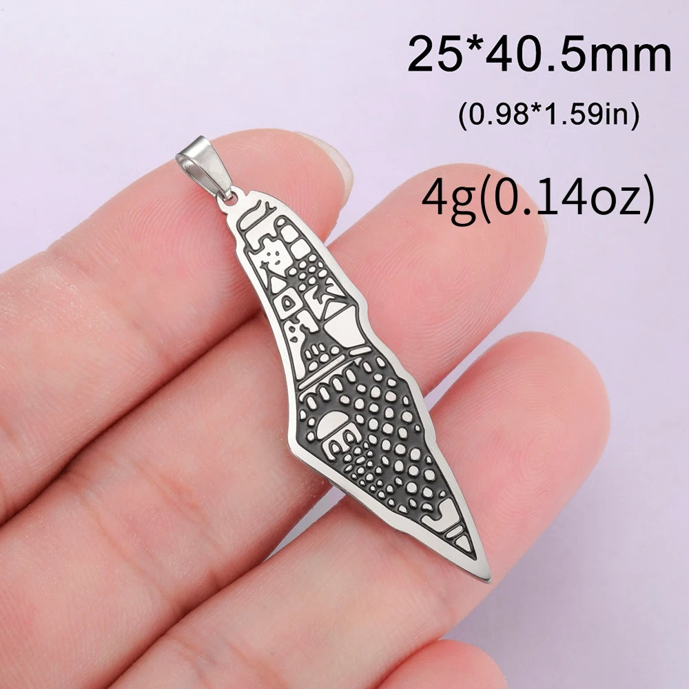 LIKGREAT Dropshipping 1pcs Palestine Map Pendant Necklace Bracelet Earrings Jewelry Making DIY Stainless Steel Accessories Charm