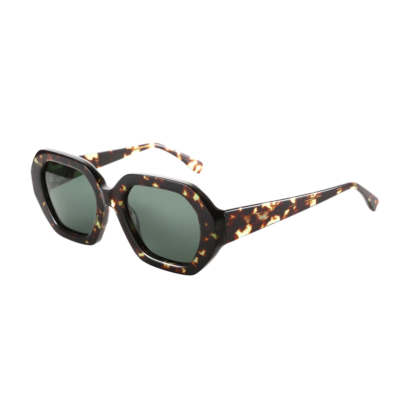 ZENOTTIC Fashion Trend Women's Thick Frame Polarized Sunglasses Hexagonal Acetate Sunglasses Outdoor Travel Shopping Essentials