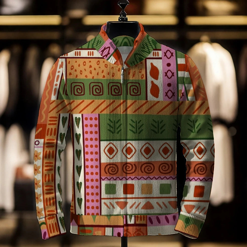 2024 Men’s Casual Christmas 3D Print Sweater Cardigan Loose Outerwear Coat, Winter Men’s Fashion Jacket, Casual Men’s Clothing