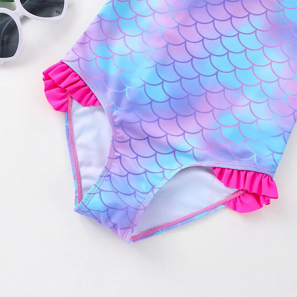 Movie Wish Girls Swimsuit Fashion Mermaid Fish One-Piece Bathing Suits Children's Dresses Summer Swimwear Beach Suit Kids Wear