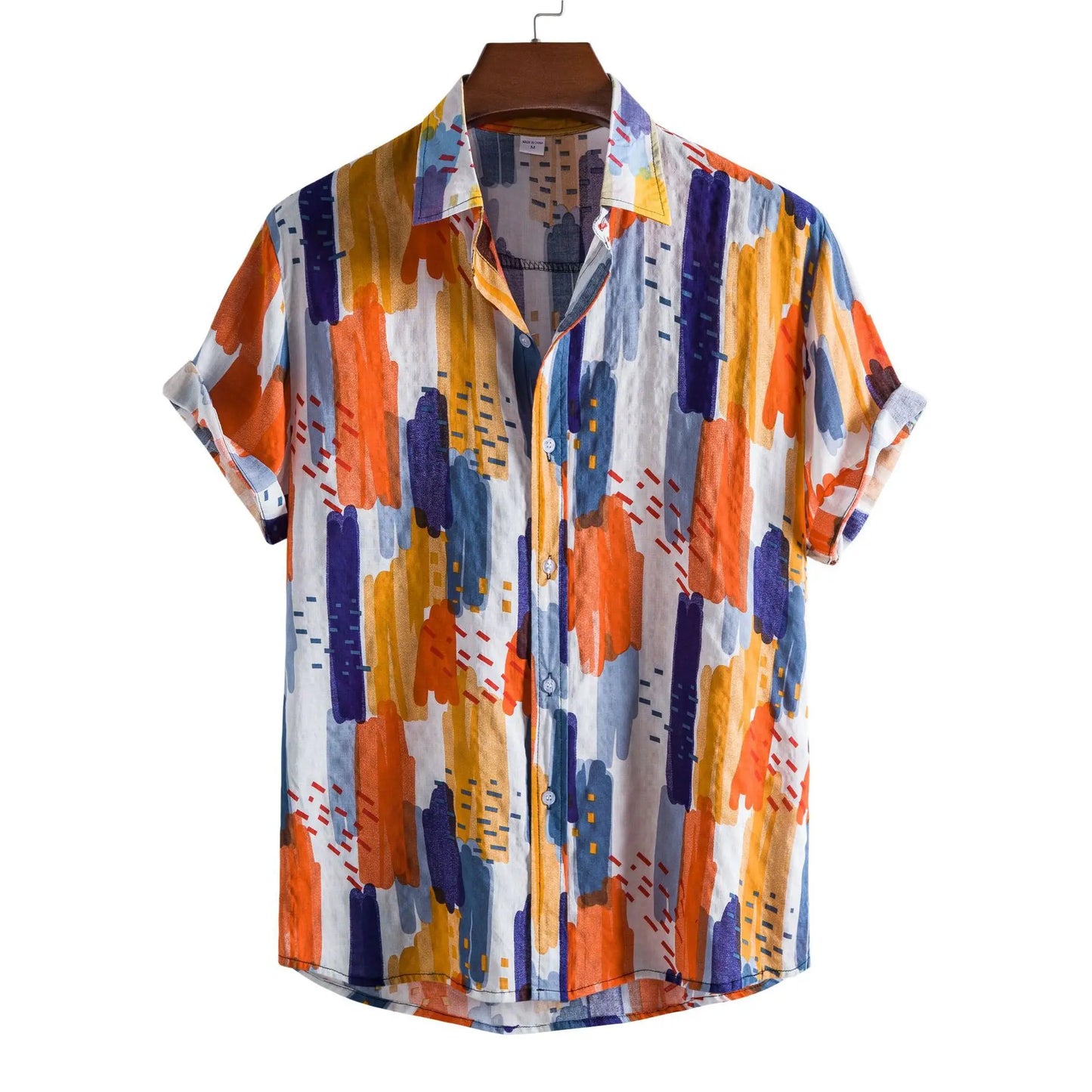Hawaiian Oversize Shirts Cotton Men's Designer Luxury T-shirt Tiki T-shirts Man Short Sleeve Fashion Clothing Blouses Social