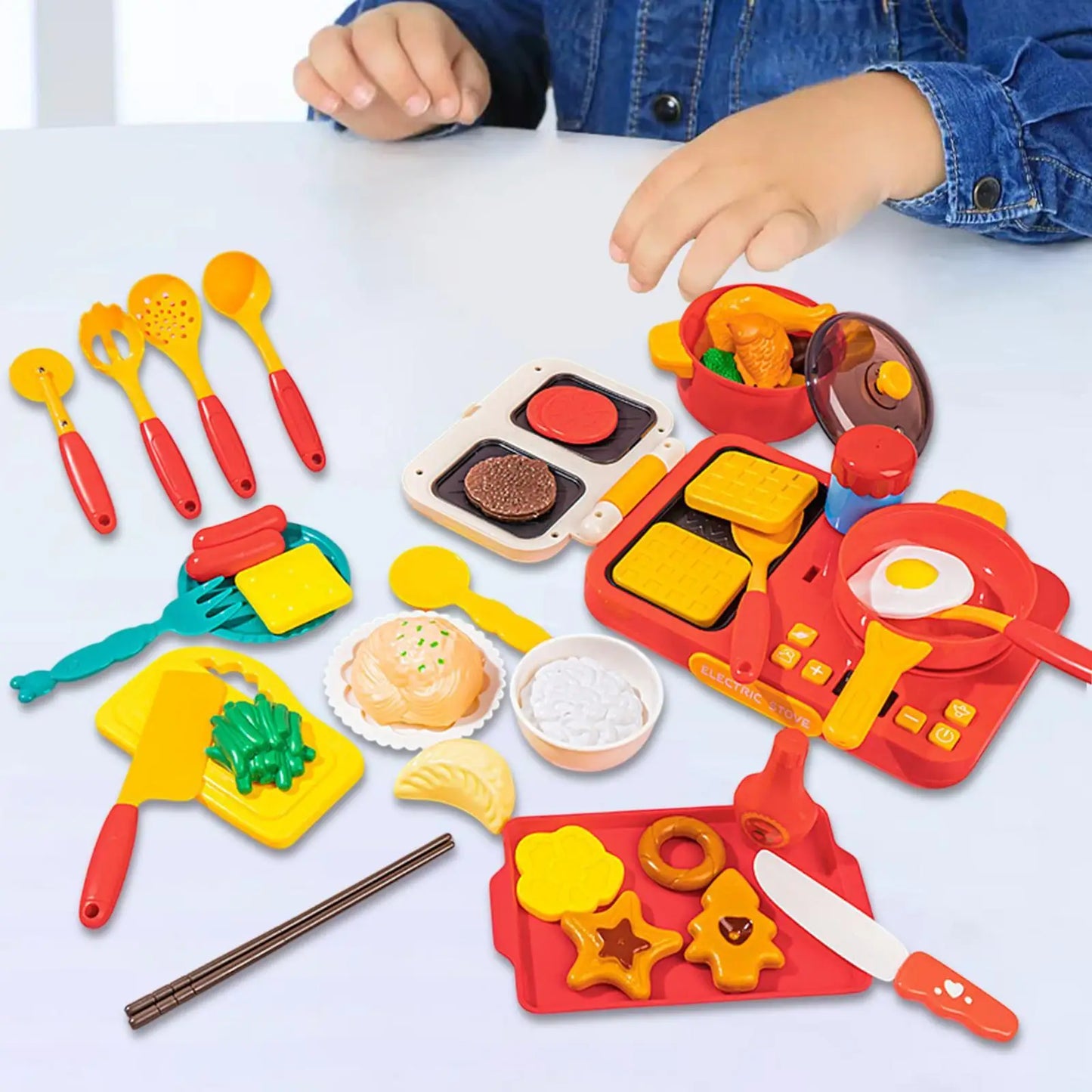 Kitchen Playset Educational Toy Accessories for Toddlers Age 3-8 Children