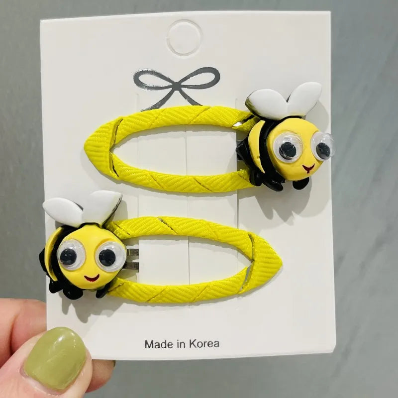 2Pcs/Set Girls Animal Rabbit Dog Cat Rubber Elastic Hair Bands Children Ponytail Holder Scrunchie Headband Kids Hair Accessories