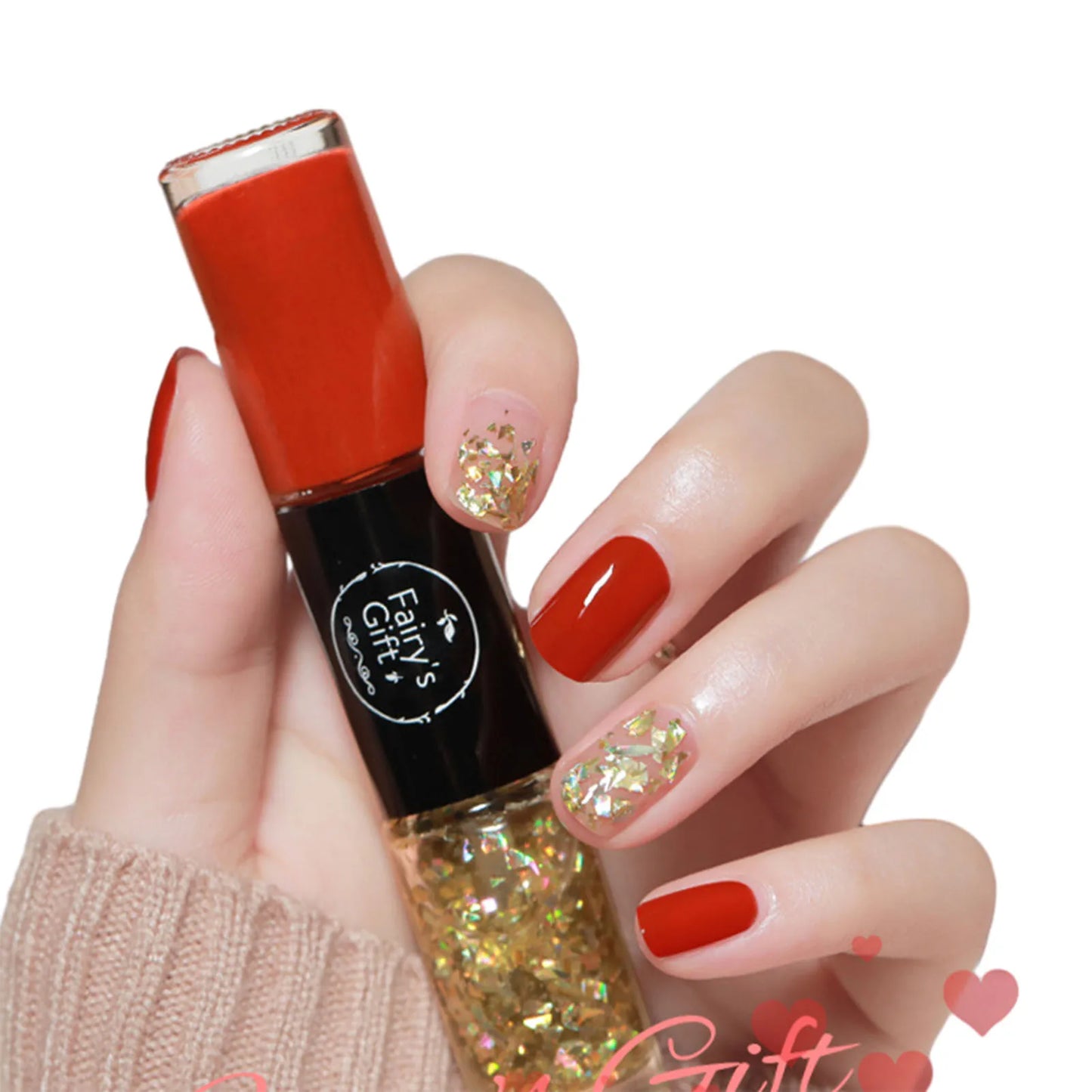 2 In 1 Double Heads Nails Polish Paillette Glitter Nails Oils Long Lasting Waterproof And No-Bake Quick Drying Gel Nails Polish