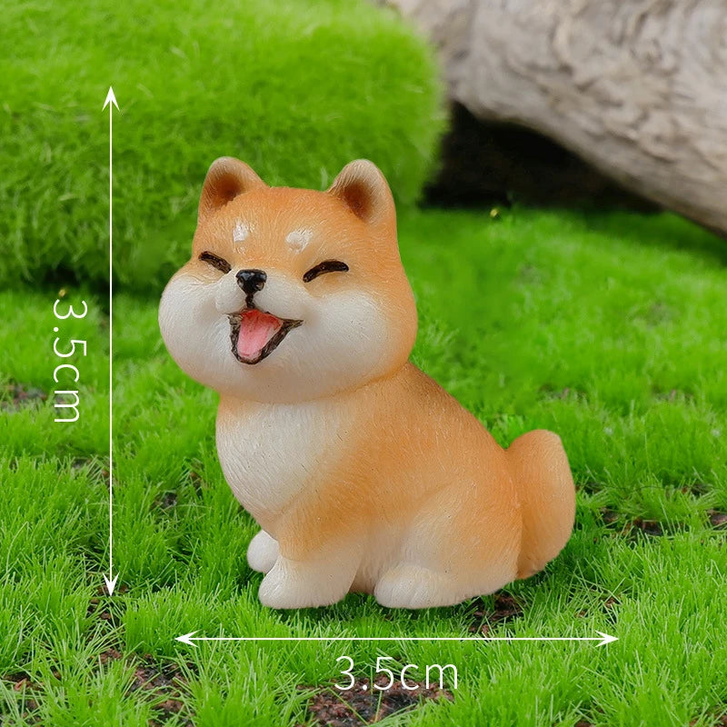Resin Craft Miniature Figure Tiny For Garden Decortion Cute Small Dog Animal Ornament