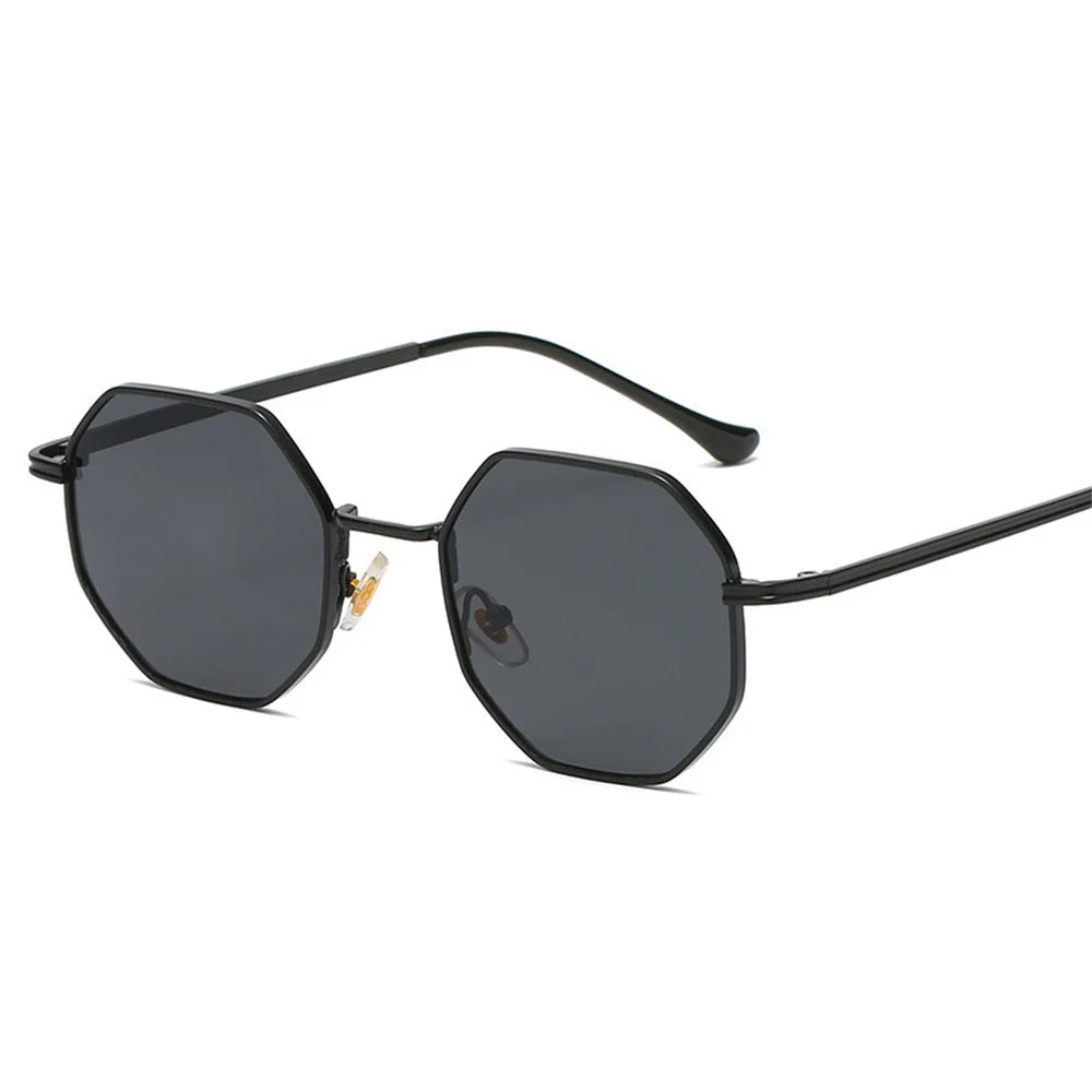 Vintage Metal Polygon Sunglasses Women Men Fashion Gradient Glasses Brand Designer Uv400 Shades Eyewear Driving Fishing Goggles