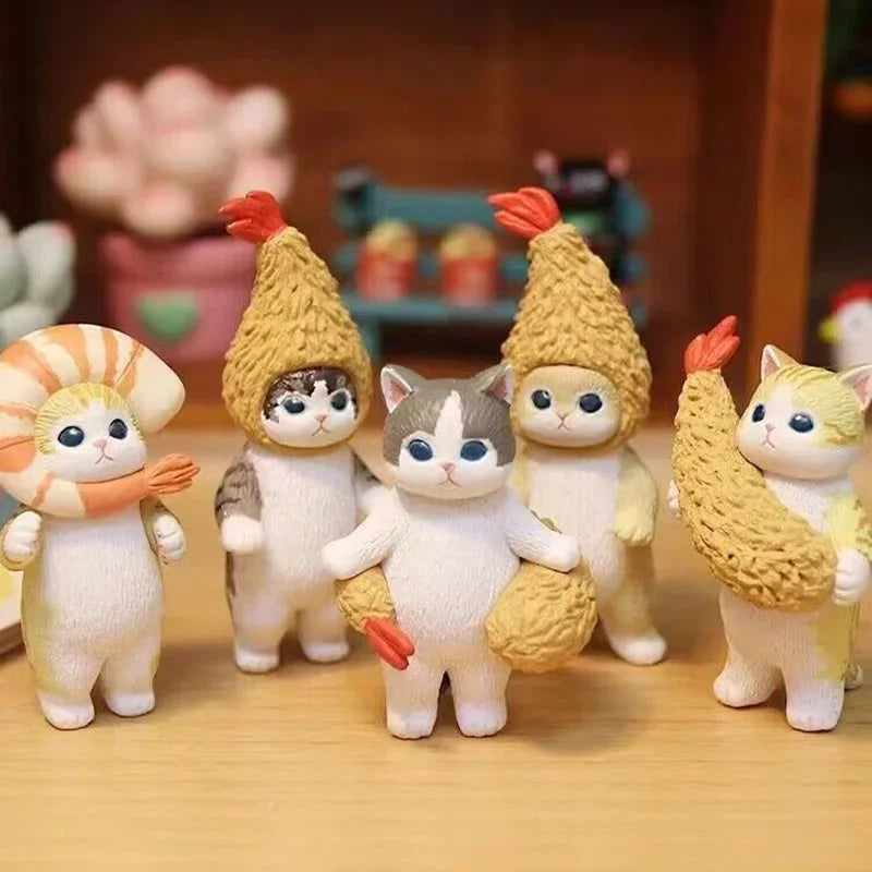 Eikoh Egg Box Blind Box Mofusand Cat Shark Illustration Designer Shark Cat Collection Model Scenery 5 Decorations For Kid's Gift