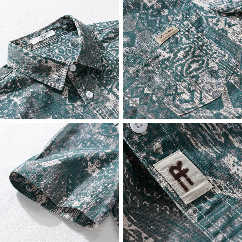 Luxury Men's Shirts and Blouses T-shirts Man Shirt Tiki Beach Korean Popular Clothes Hawaiian Short Sleeve Clothing Mens Formal