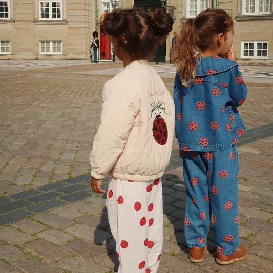 AW KS Kinderkleidung Baby Mädchen Käfer Pailletten Kleider Kinder Röcke Kleinkind Mädchen Jacke Bestickte verdickte Baumwollmäntel 