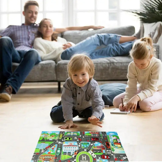 Kids Road Map Waterproof Traffic Play Mat Parking Map Road Traffic Play Rug Educational Toy Road Carpet Playmat Kids Toys Games