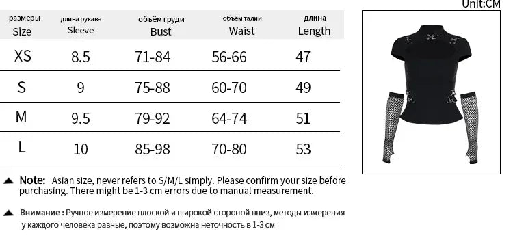 2025 New Women Vintage Punk Tees Dark Academia Gothic Hollow Out Short Sleeve Crop Tee Tops Streetwear Y2K Grunge Indie Clothes