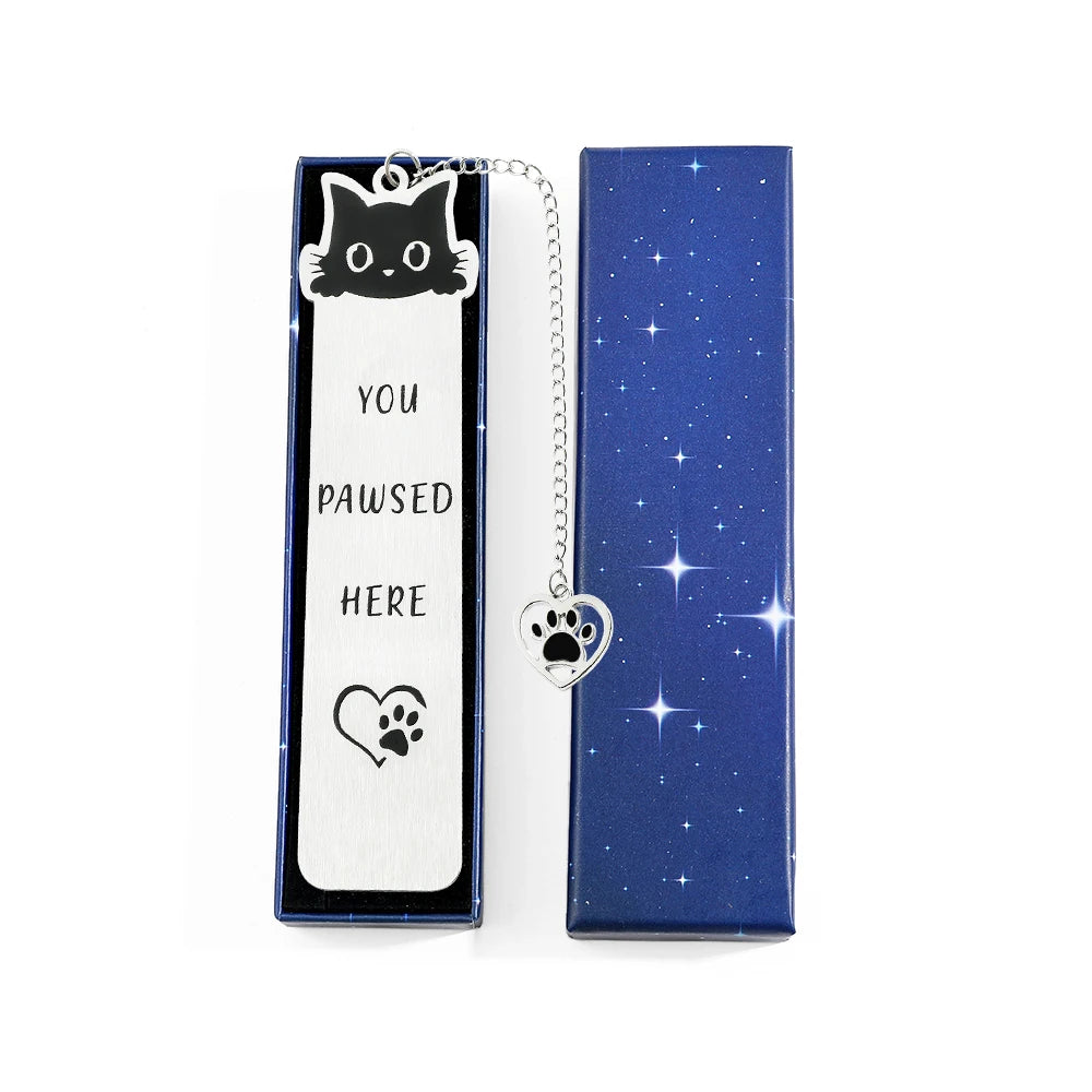 Cute Cat Bookmarks Metal Black Bookmarks Reading Marks Book Lovers Collections School Supplies Gifts for Friends and Teachers