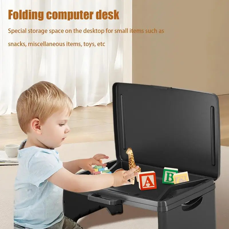 Portable Laptop Desk For Bed Space-Saving Foldable Lap Desk Childs Snack Toys Storage Table Kids Reading Desk Office Accessories