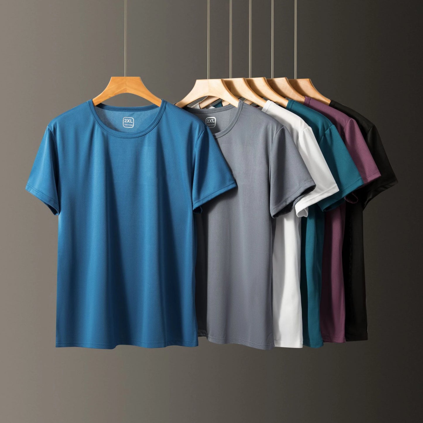 Summer Men's T-shirts Ice Silk Tops Men Short Sleeve Casual Fashion Men Clothing Basic Shirt O Neck Solid Color Classical Tshirt