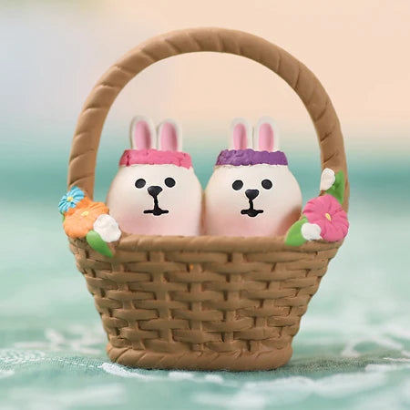 Easter Garden Party Colored Egg Rabbit Garden Ding Cat Sleeps in Spring Travel Doll Resin Home Decoration Festival Gift Crafts