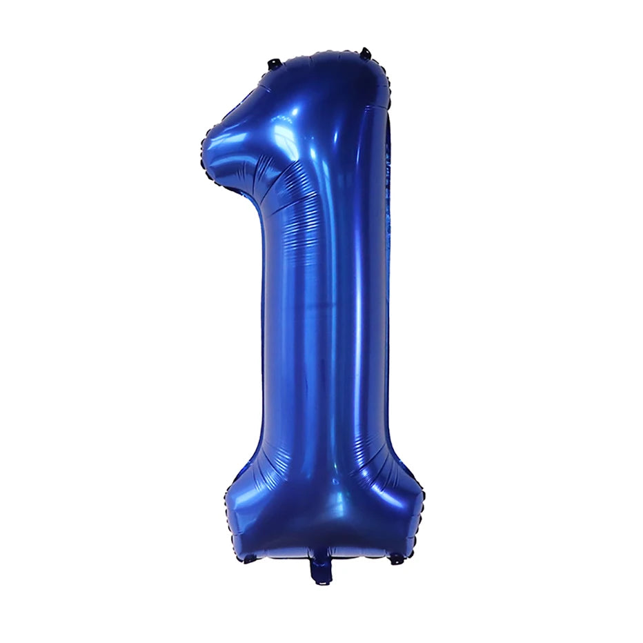 بالونات رقائق معدنية زرقاء داكنة مقاس 40 بوصة بأرقام 0-9 رقمية Globos للأطفال ديكور حفلات أعياد الميلاد لعبة استحمام الطفل هدايا تخرج للأطفال