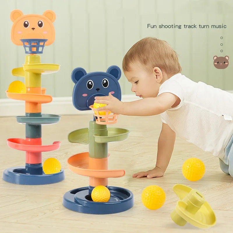 Montessori Baby Spielzeug Kinder Montessori Pädagogisches Spielzeug Für Babys Rolling Ball Stapeln Track Baby Bildung Spielzeug Kinder 