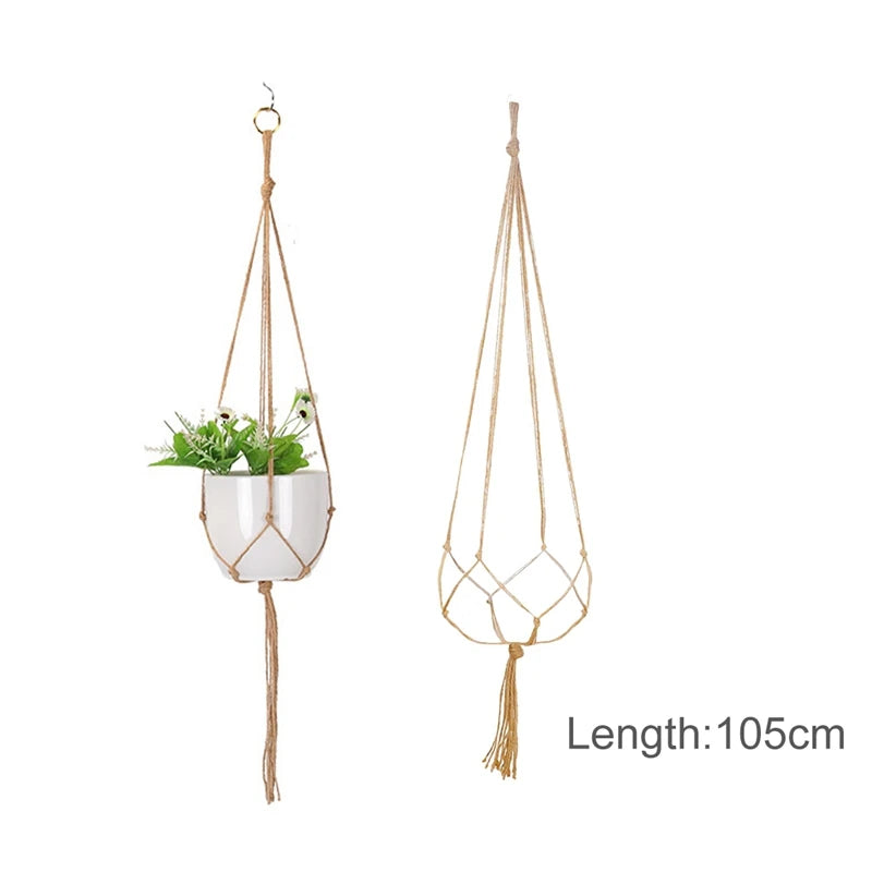 Hanging Plant Handmade Macrame Courtyard Garden Decoration