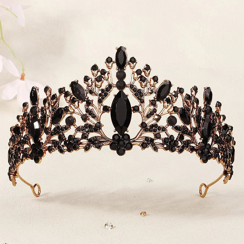 Elegant Rhinestone Bridal Crown Hair Jewelry Pink Crystal Crown Diadem Hair Accessories Headpieces Head Jewelry Wedding Tiara