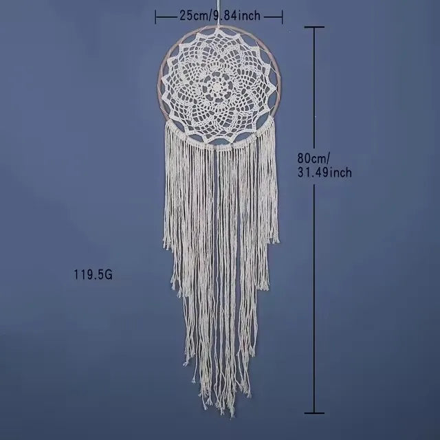 Nordic Macrame Tapestry Life Tree Leaves Dream Catcher Wall Hanging Kids Bedroom Tassel Dreamcatcher Hanging Tapestry Home Room