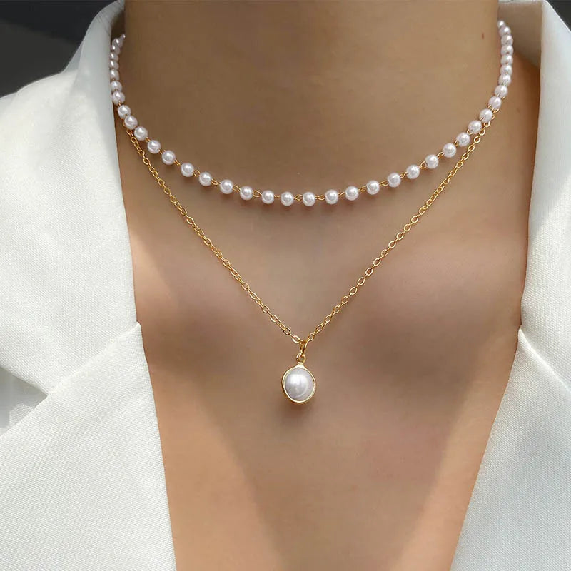 Pearl Choker Dainty Adjustable Necklace Rose Gold Plated Cultured Barque Pearl Tiny Chain Delicate Mother's Valentine Jewelry