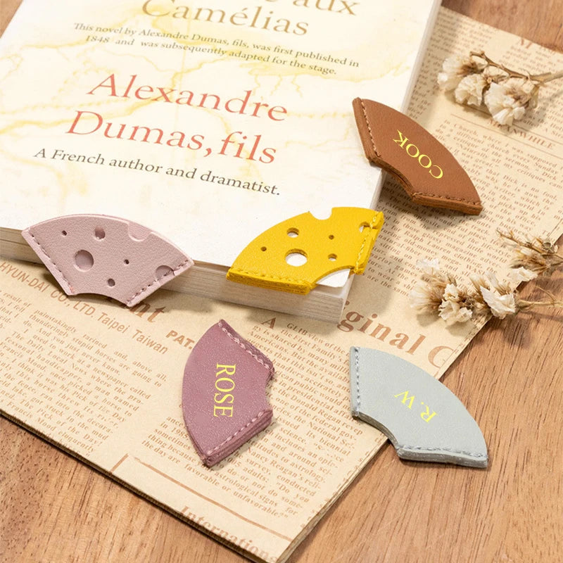 Custom Name Cute Bookmark Cheese Mini Lovely Personalized Gift Student Children Book Page Mark Engrave Letters Paper Marking