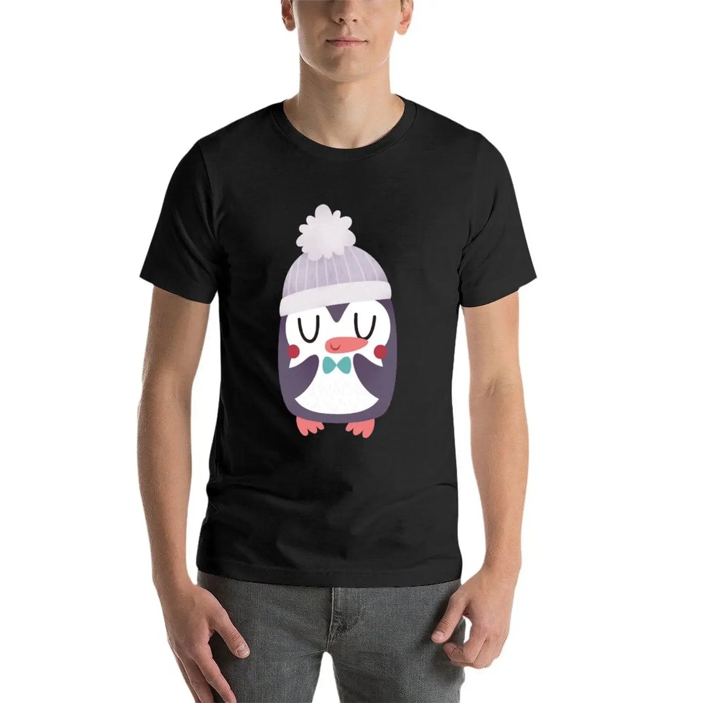 Cute Cozy Penguin T-Shirt cotton graphic tees Aesthetic clothing T-shirt mon