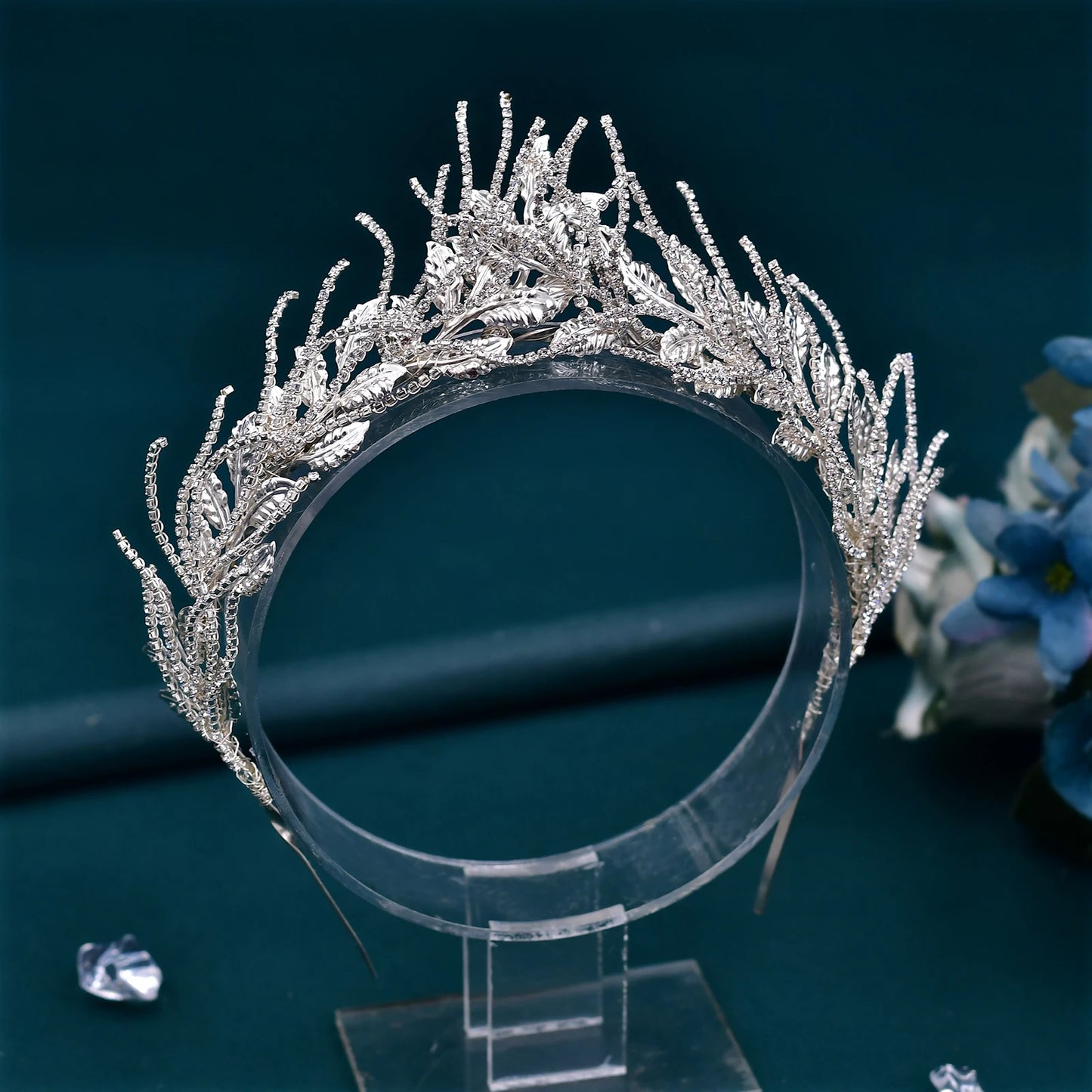 Wedding Tiara Bride Headband Shiny Rhinestone Crown for Bridal Hair Accessories Handmade Alloy Woman Headdress HP559