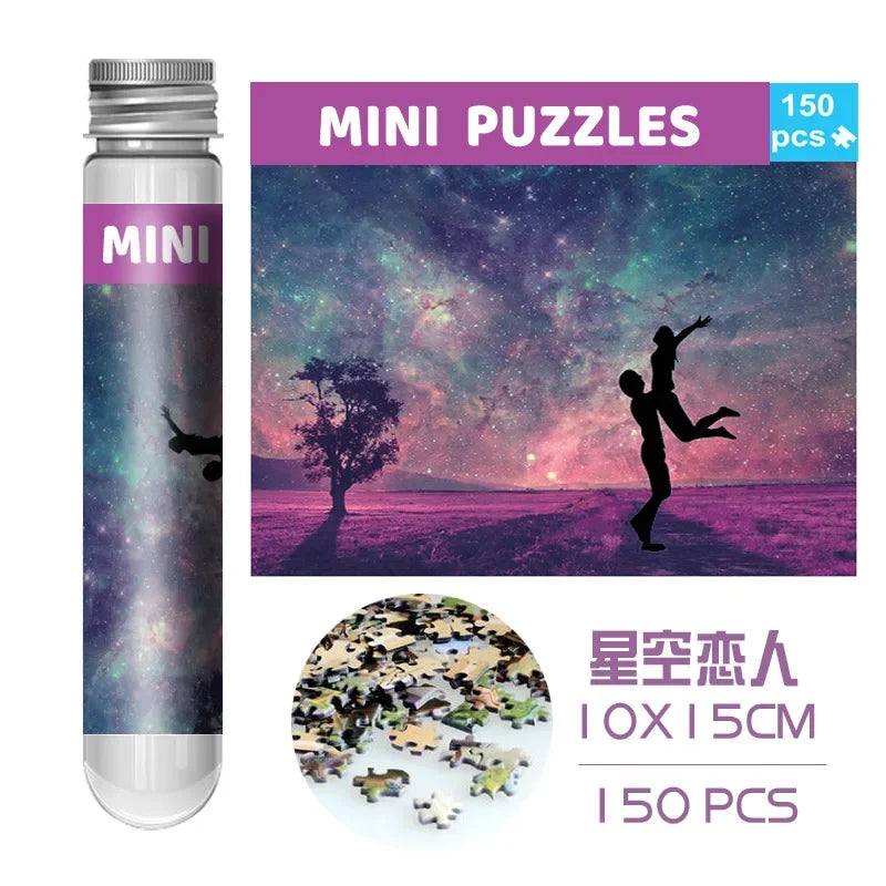 150pc Mini Test Tube Puzzle Pieces Micro Jigsaw Test Tube Tiny Puzzle Challenging Children Creative Puzzle Game Gifts