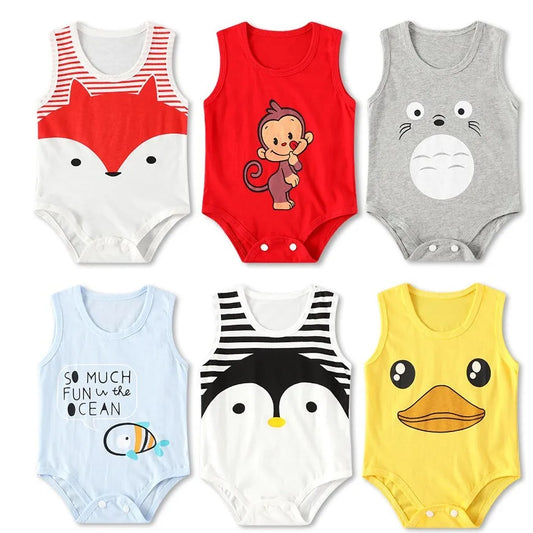 Sommer Baby Body Kinder Ärmellose Casual Einteiler Neugeborenen Jungen Mädchen Cartoon Tier Romper Kleinkind Overall Kleidung 0-2 jahre 