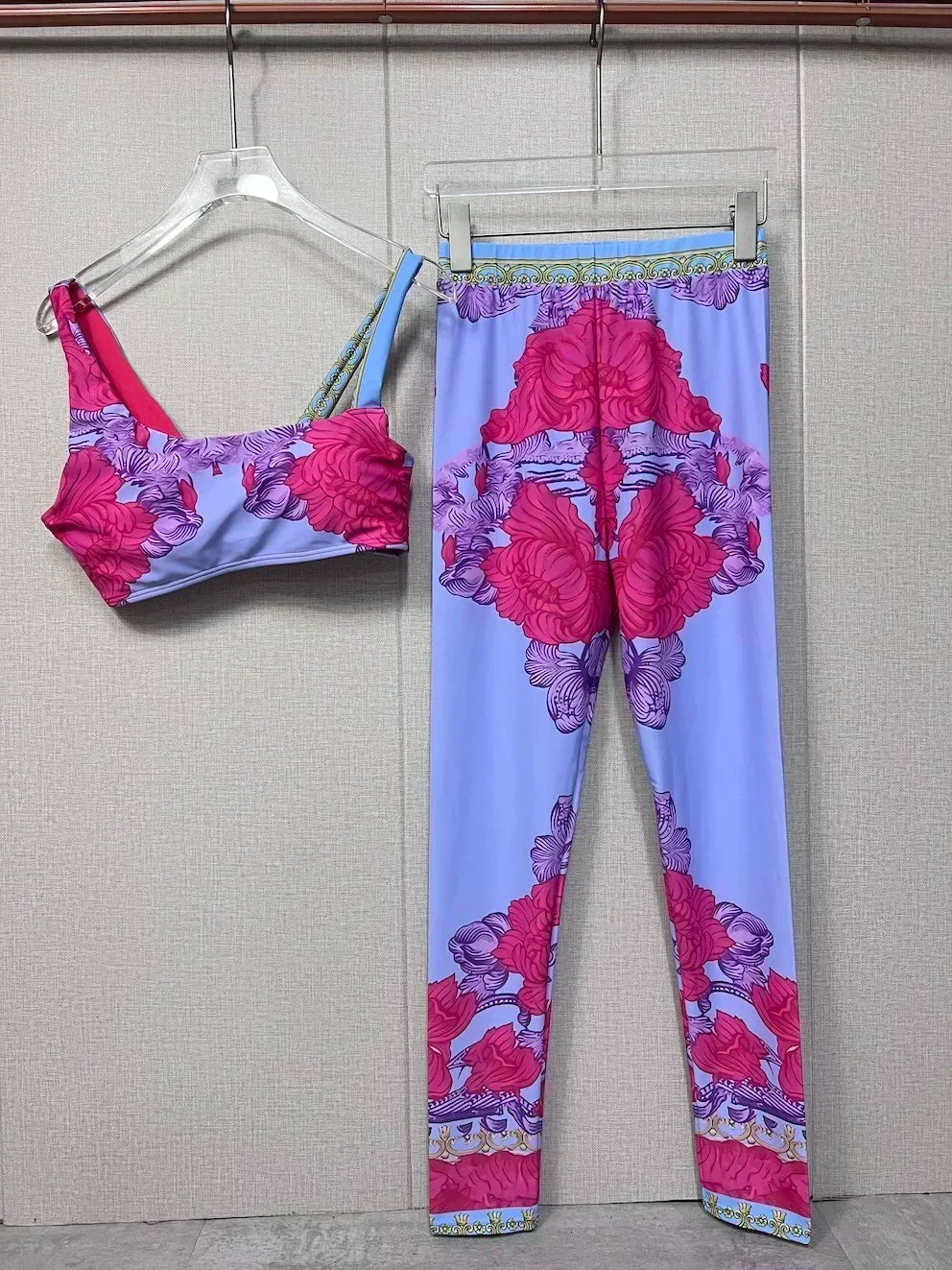 Luxury Design Women's One-piece Swimsuits Coral Flower Print Backless Camisole Swimwear Fashion Brand Women's Bikini Beachwear