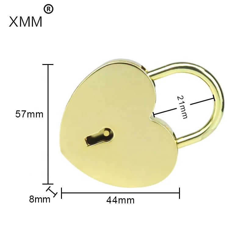 XMM-6034 Happy Cute Heart Shape Padlock Skeleton Key Lock For Wedding Valentine Day Romantic Gift Various Color Custom Logo