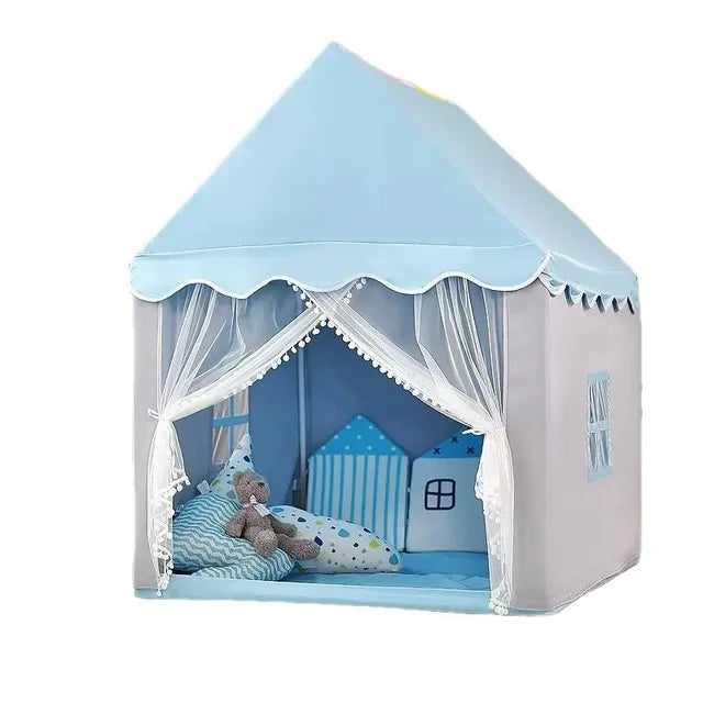 خيمة لعب أطفال كبيرة مقاس 1.35 متر خيمة أطفال قابلة للطي من Wigwam خيمة أطفال Tipi Baby Play House للبنات قلعة أميرة وردية هدايا ديكور غرفة الأطفال