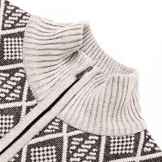 Top Quality Thick Velvet Zip Up New Brand Fashion Knit Cardigan Korean Sweater Casual Japanese Coats Jacket Mens Clothes 2025