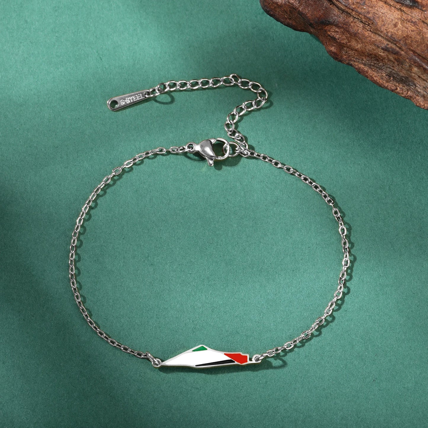 Palestine Flag Braided Rope Bracelets for Women Men Red Black White Green Natural Stone Beads Bracelet Jewelry Gift Wholesale