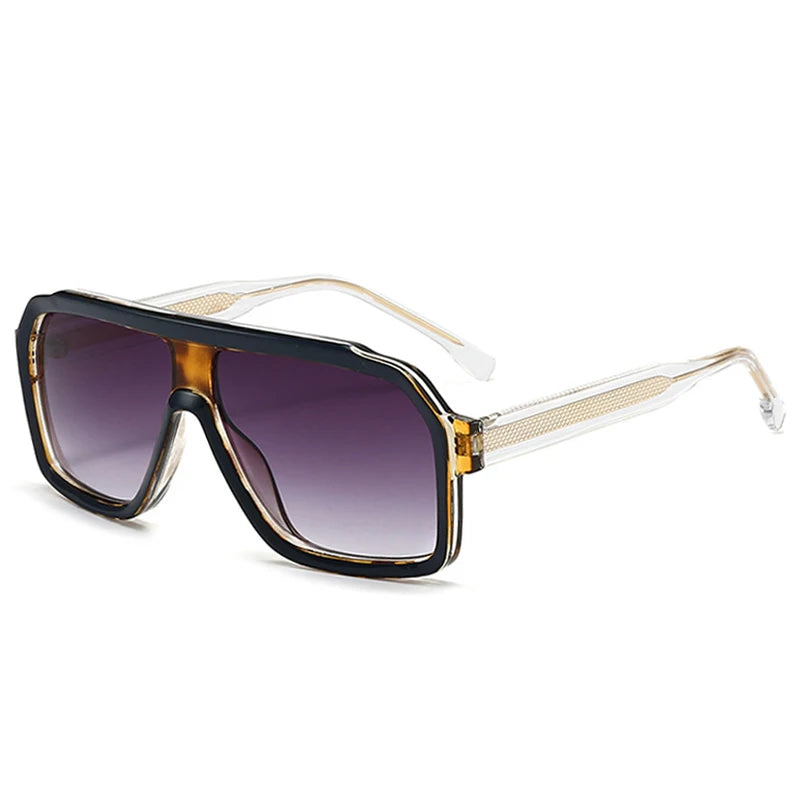 SO&EI Retro Men Pilot Sunglasses Fashion Gradient Women Luxury Shades UV400 Outdoor Driving Square Sun Glasses