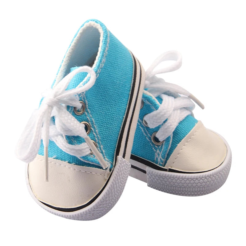 Canvas Cloth 7cm Shoes For 18 Inch American And 43cm New Born Baby Doll Shoes Clothes Accessories For Our generation Girl Dolls
