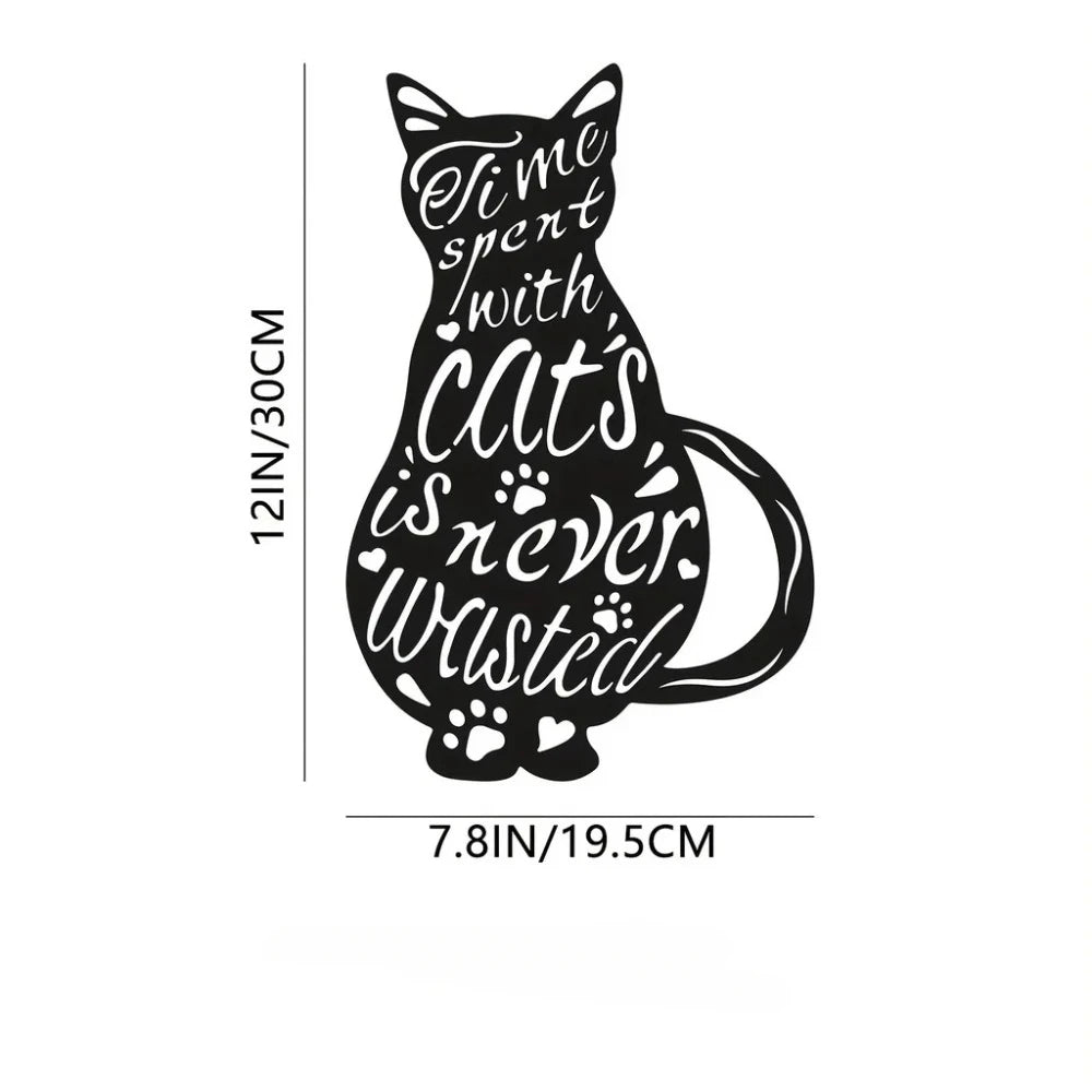 Cat Family Garden Stakes Decorative Cute Cat Garden Decorative Silhouette Animal Outdoor Statues For Cat Yard Garden Lawn