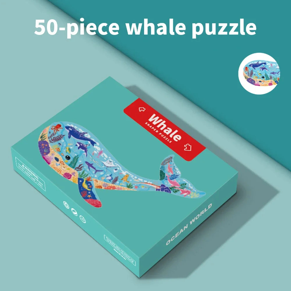 Sea Animal Lion Jigsaw Puzzle Dinosaur Jigso Puzle Whale Penguin Triceratops Panda Elephant Puzzel Kids 4years Old Toy Age 3-5 6