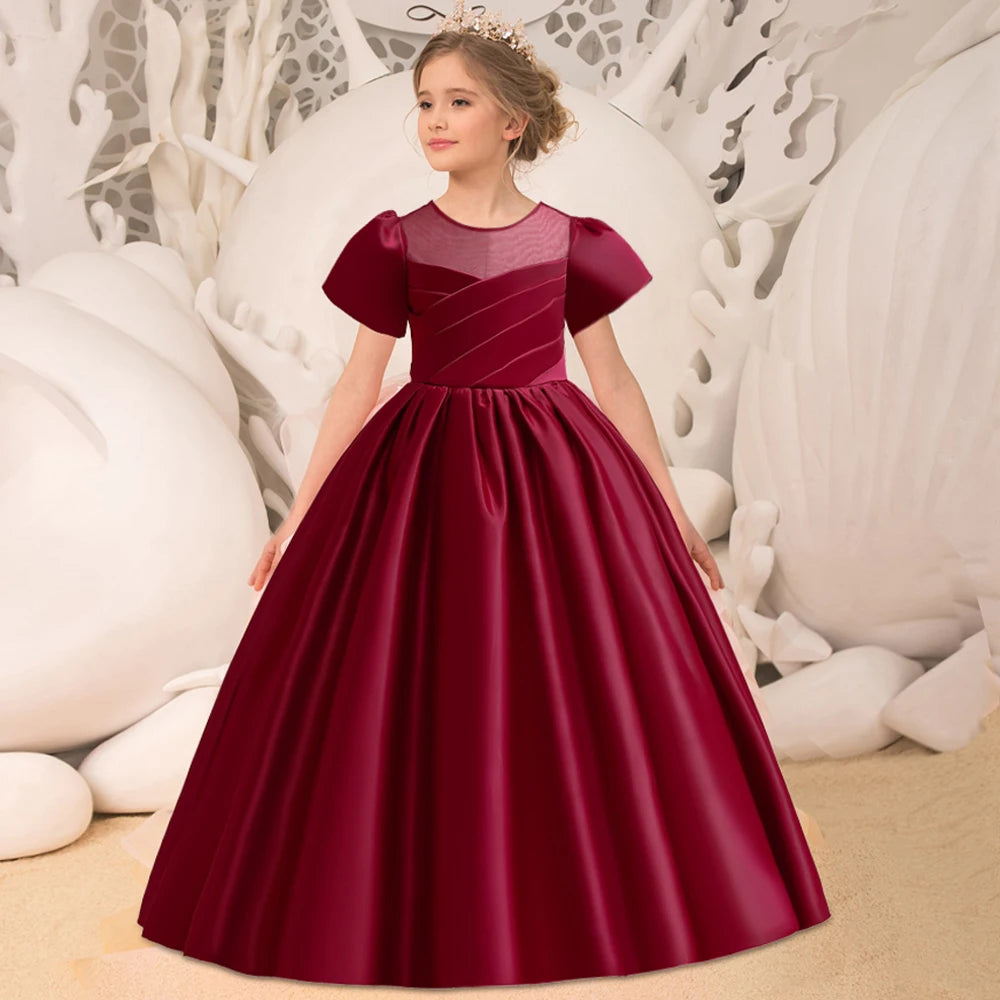 Elegant Bridesmaid Dresses For Girls Wedding Party Gown White First Communion Ceremony Long Evening Dress Kids Summer Clothes