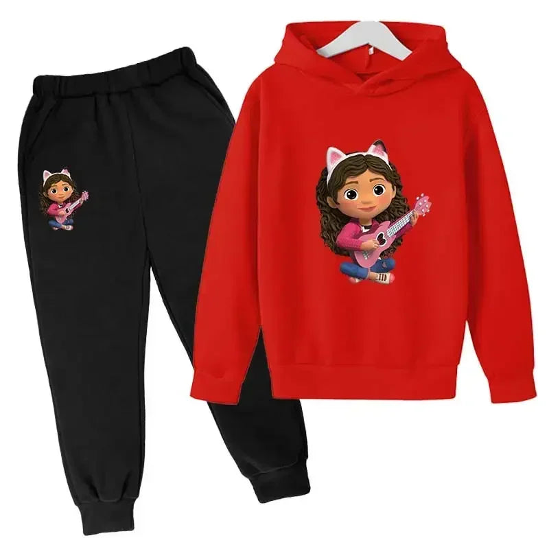 2024 Hoodie Kleinkind Mädchen Gabby Puppenhaus Kleidung Hoodies Hosen 2Pcs Sets Nette Kinder Kostüm Kinder Trainingsanzüge Kinder Gabby Katzen 