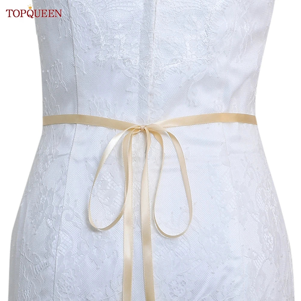 TOPQUEEN Wholesale Wedding Accessories Silver Rhinestone Bridal Thin Belt Formal Dress Waist Decoration Bridesmaid Belt S386