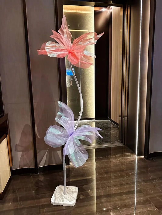 50cm Big Simulation Butterfly 3D Outdoor Wedding Festival Decoration Hollow Large Hanging Gauze Fake Butterfly Valentines Day