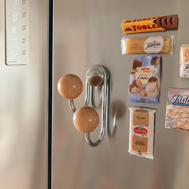 Kreative Magnethaken, stanzfreie Aufbewahrungsmagnethaken, klopfsichere Haushaltsmagnethaken, Kühlschrankmagnet-Doppelhaken 