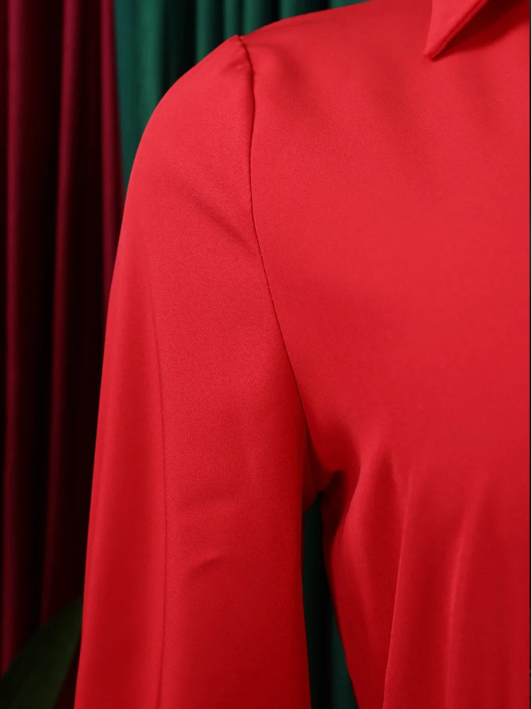 FairyShely 2025 Spring Solid Plus Size Club Dress Women Long Sleeve V Neck Large Big Dresses Slim Belt Party Tight Curvy Dress